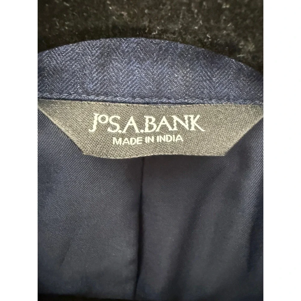 Jos A Bank 100% Wool 42 Long Dark Blue‎ Suit Sports Jacket Blazer